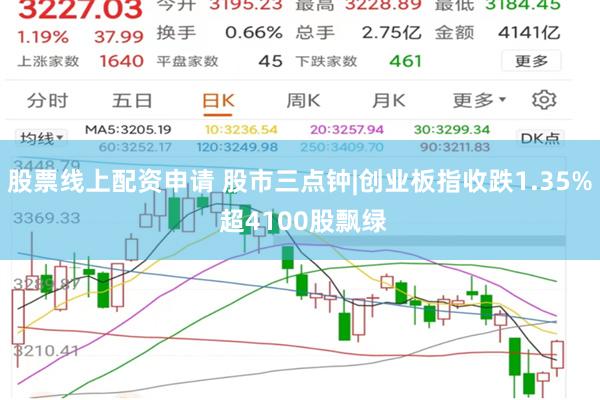 股票线上配资申请 股市三点钟|创业板指收跌1.35% 超4100股飘绿