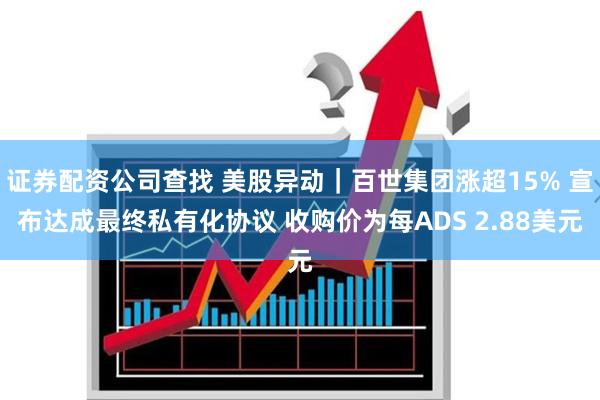 证券配资公司查找 美股异动｜百世集团涨超15% 宣布达成最终私有化协议 收购价为每ADS 2.88美元