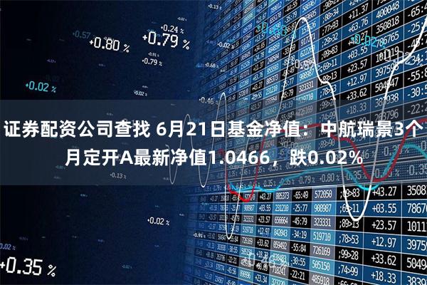 证券配资公司查找 6月21日基金净值：中航瑞景3个月定开