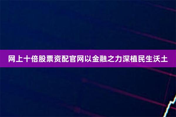 网上十倍股票资配官网以金融之力深植民生沃土